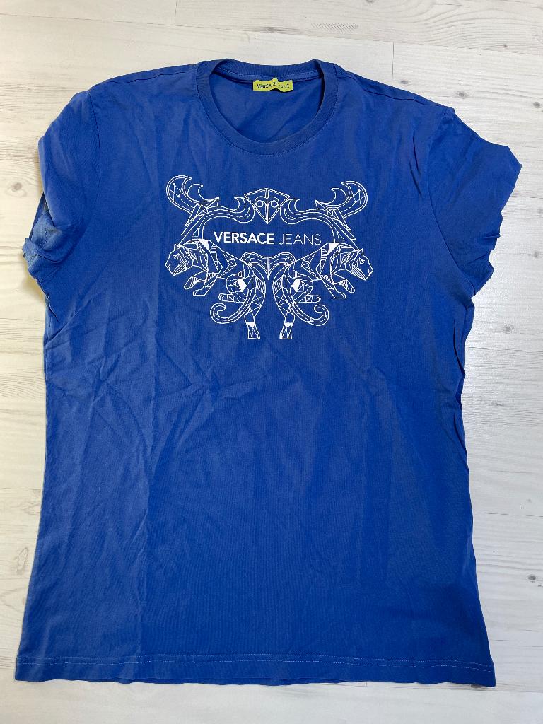 Versace jeans shirt, Ophalen, Blauw, Maat 56/58 (XL), Gedragen