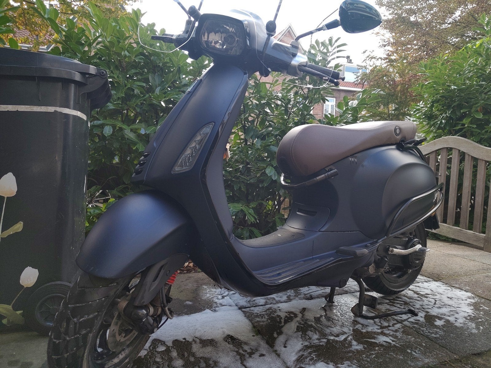 Vespa Sprint 2017 Mat Blauw - Goed Onderhouden, Ophalen, Gebruikt, Overige modellen, Maximaal 45 km/u