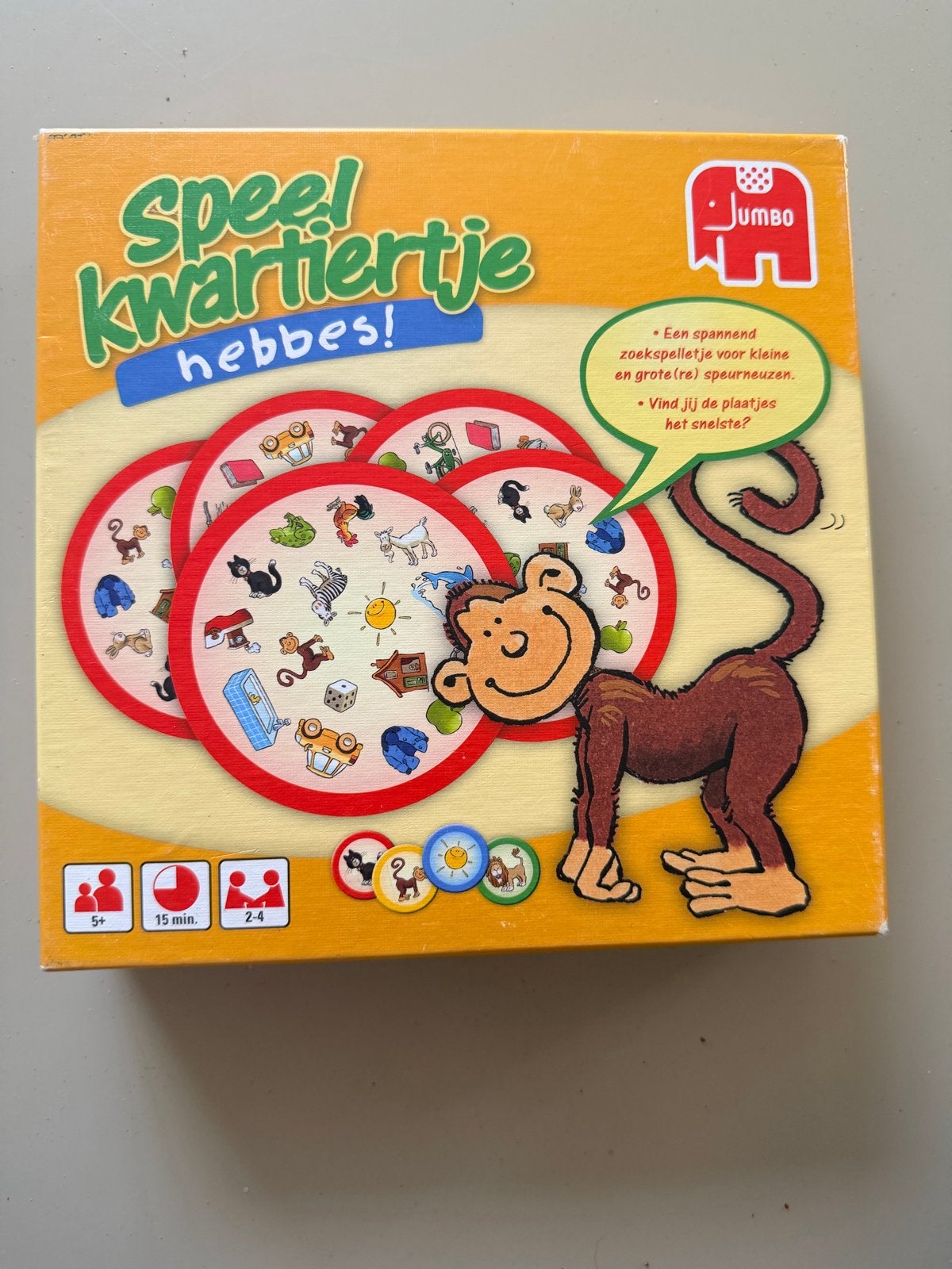Jumbo Speel kwartiertje hebbes! Zoekspel, Drie of vier spelers, Ophalen, Gebruikt