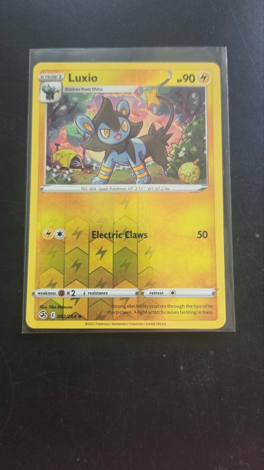 Luxio 092/264 Reverse Holo - Fusion Strike Pokémon Kaart, Verzenden, Zo goed als nieuw, Losse kaart, Foil