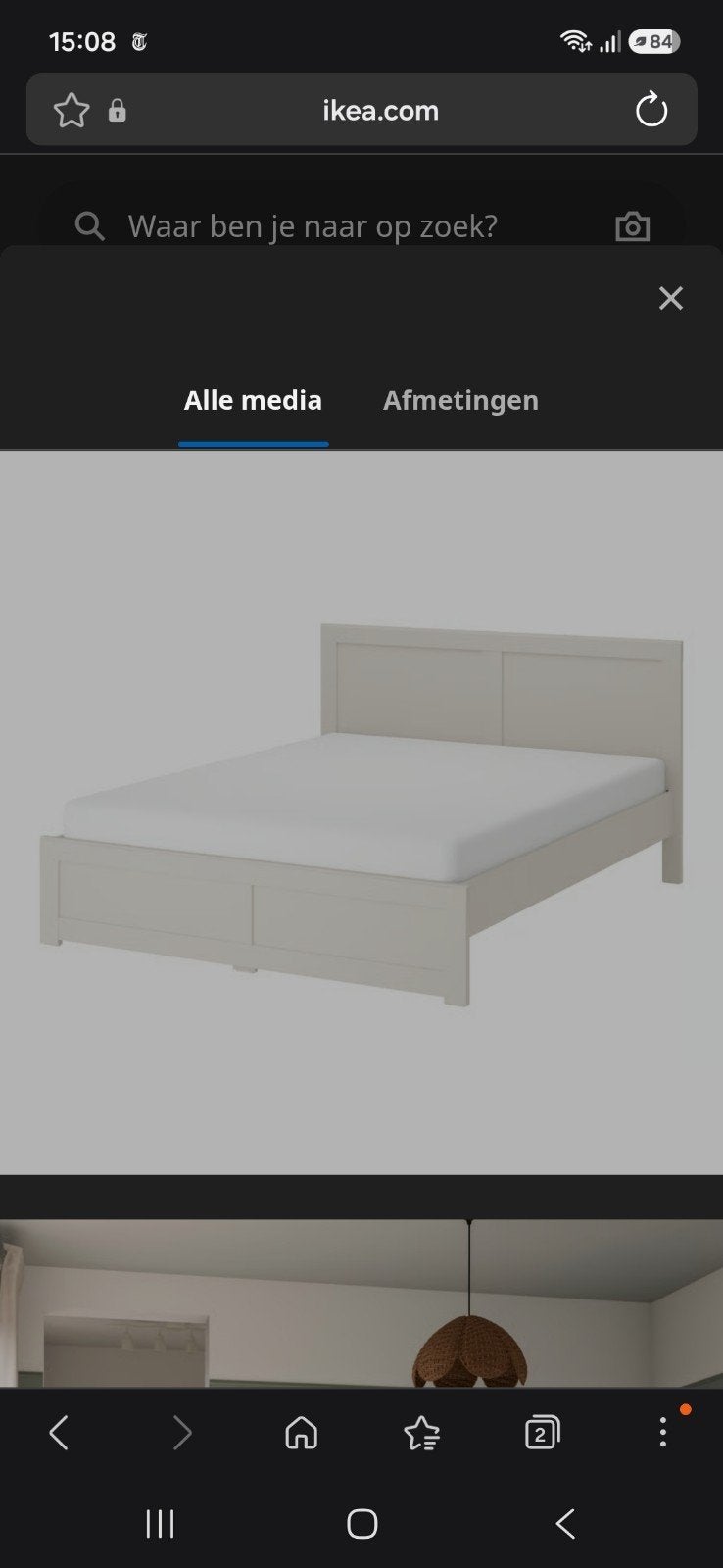 Stijlvol tweepersoonsbed van IKEA, zo goed als nieuw, Ophalen, Tweepersoons, Zo goed als nieuw, 200 cm