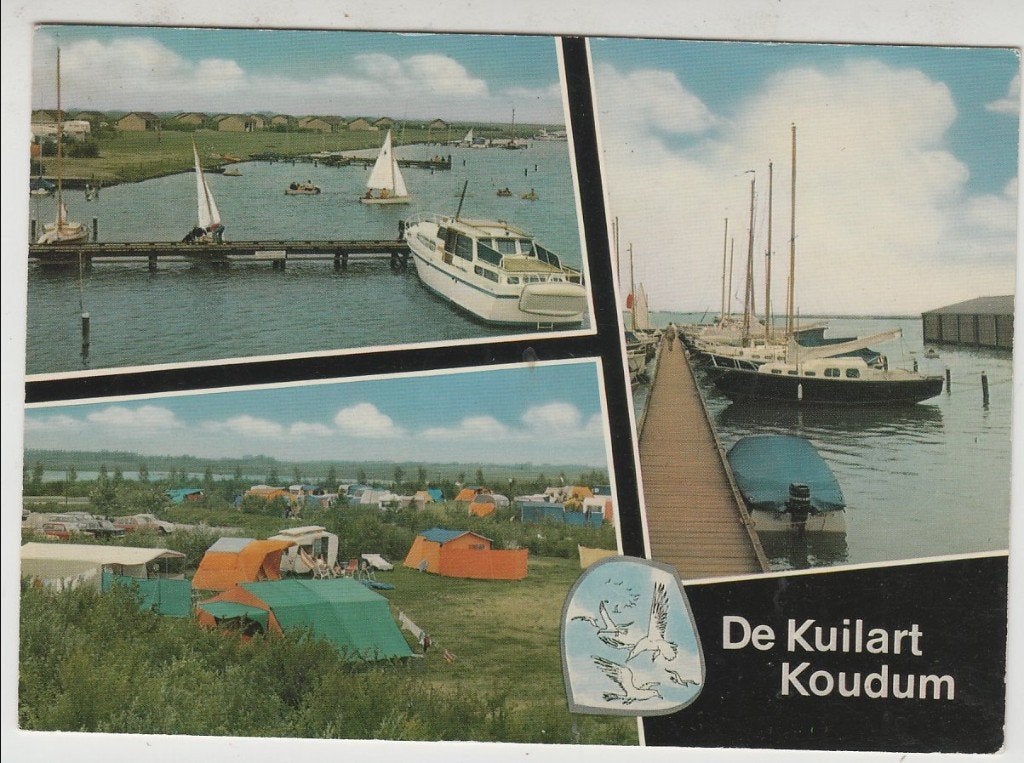 Koudum 3 luik De Kuilart Camping Haven 1976, Verzenden, 1960 tot 1980, Gelopen, Friesland