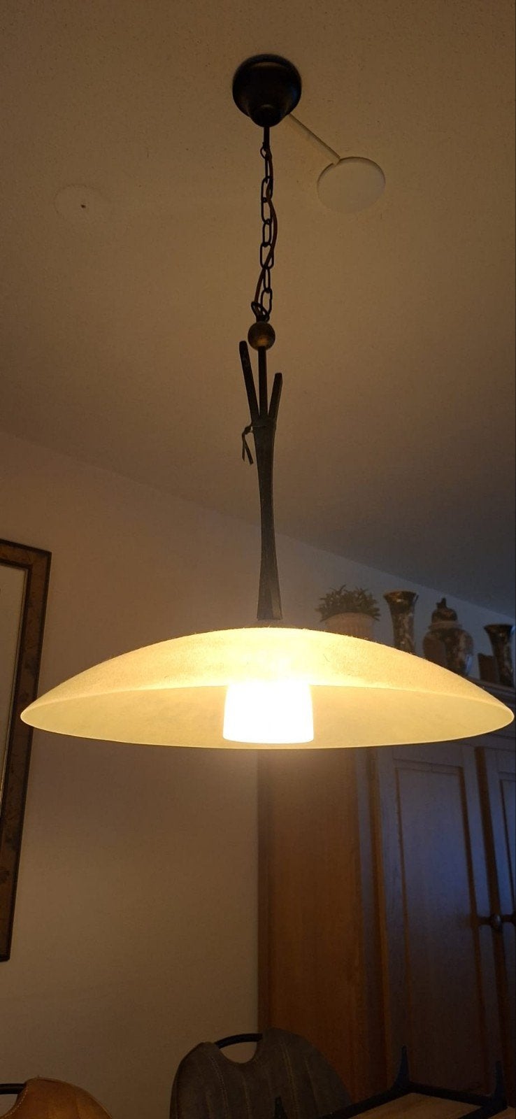 Mooie zware hanglamp voor boven de eettafel, Modern Klassiek, Gebruikt, Glas, E27 (groot)