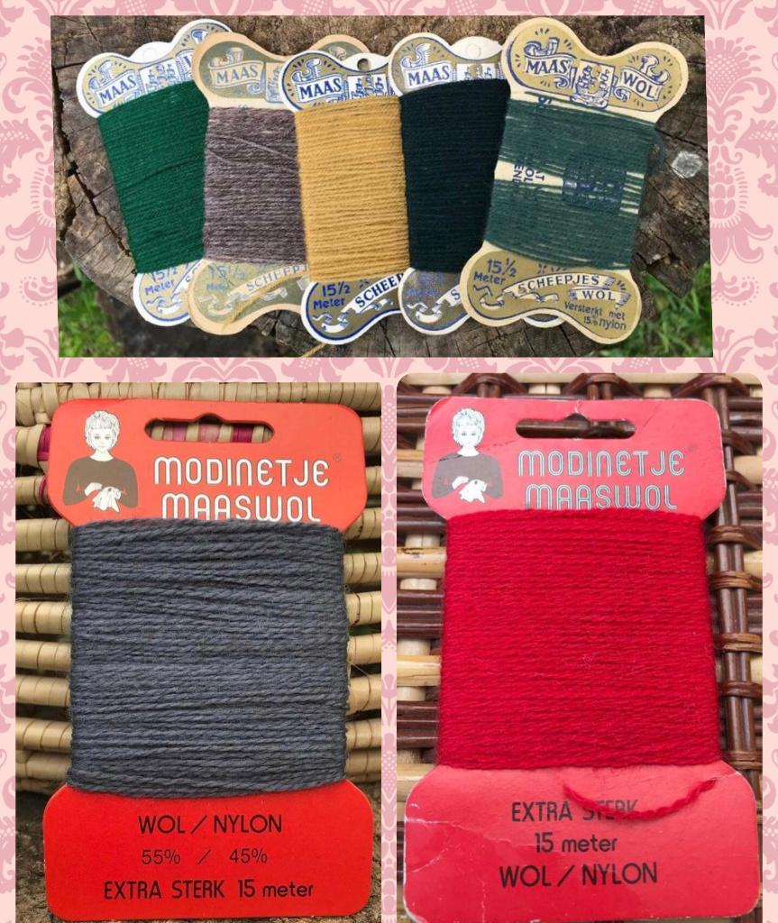 Maaswol - Scheepjeswol 5 kaartjes - Modinetje Rood Grijs, Ophalen of Verzenden, Zo goed als nieuw, Garen of Naald(en)