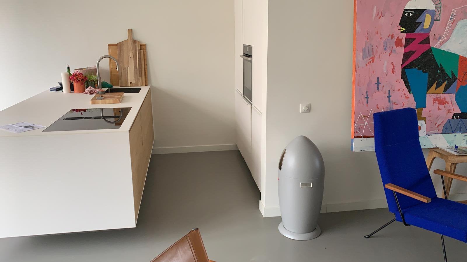 Wesco spaceboy prullenbak grijs, Ophalen, 50 – 75, Zo goed als nieuw, Rvs