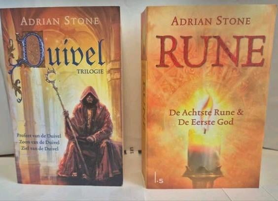 Adrian Stone De Duivel trilogie+ vervolg tweeluik RUNE, Ophalen of Verzenden, Zo goed als nieuw