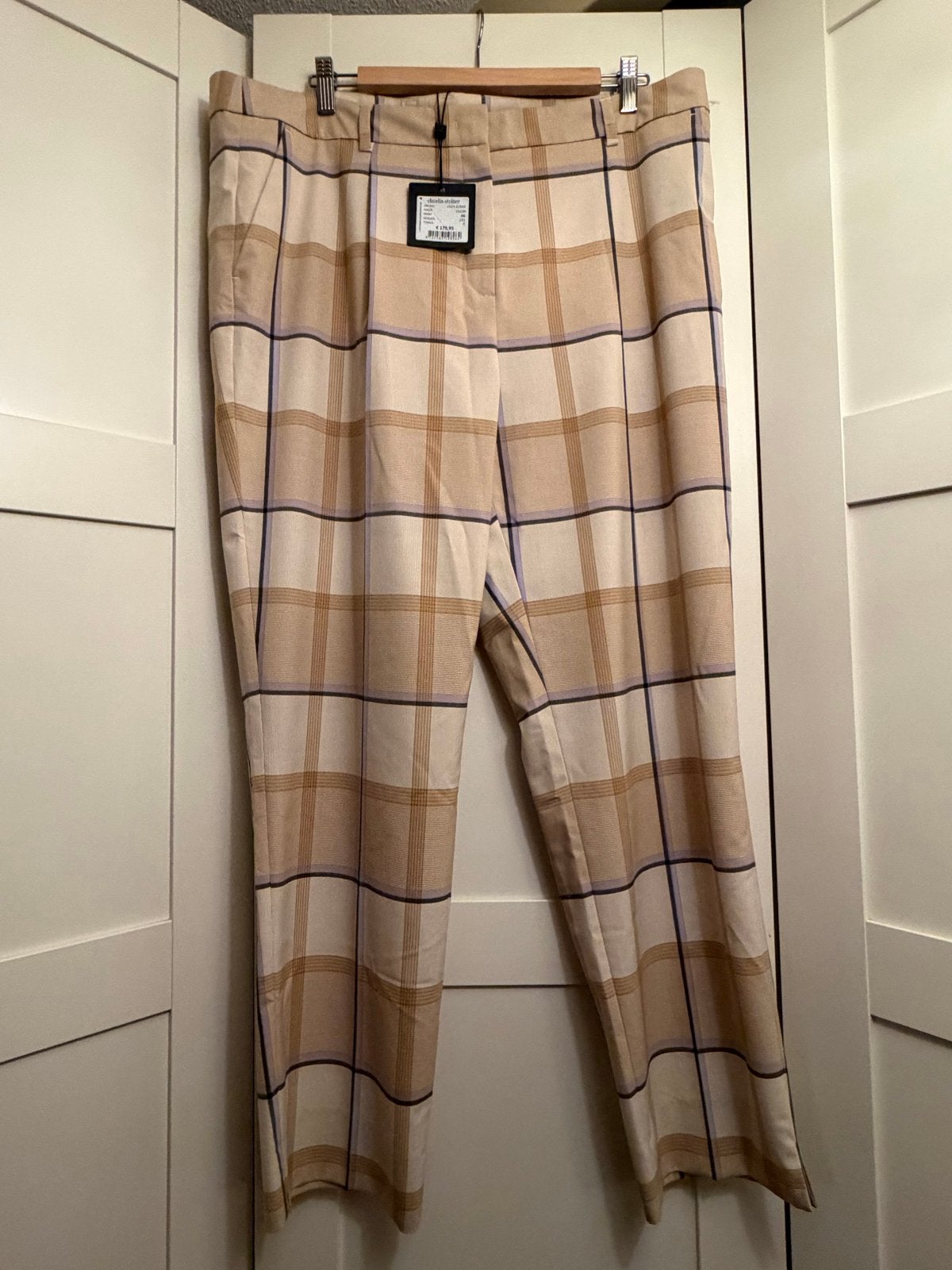 Claudia Sträter Geruite Broek - Nieuw met kaartje, Beige, Maat 46/48 (XL) of groter, Nieuw, Ophalen of Verzenden