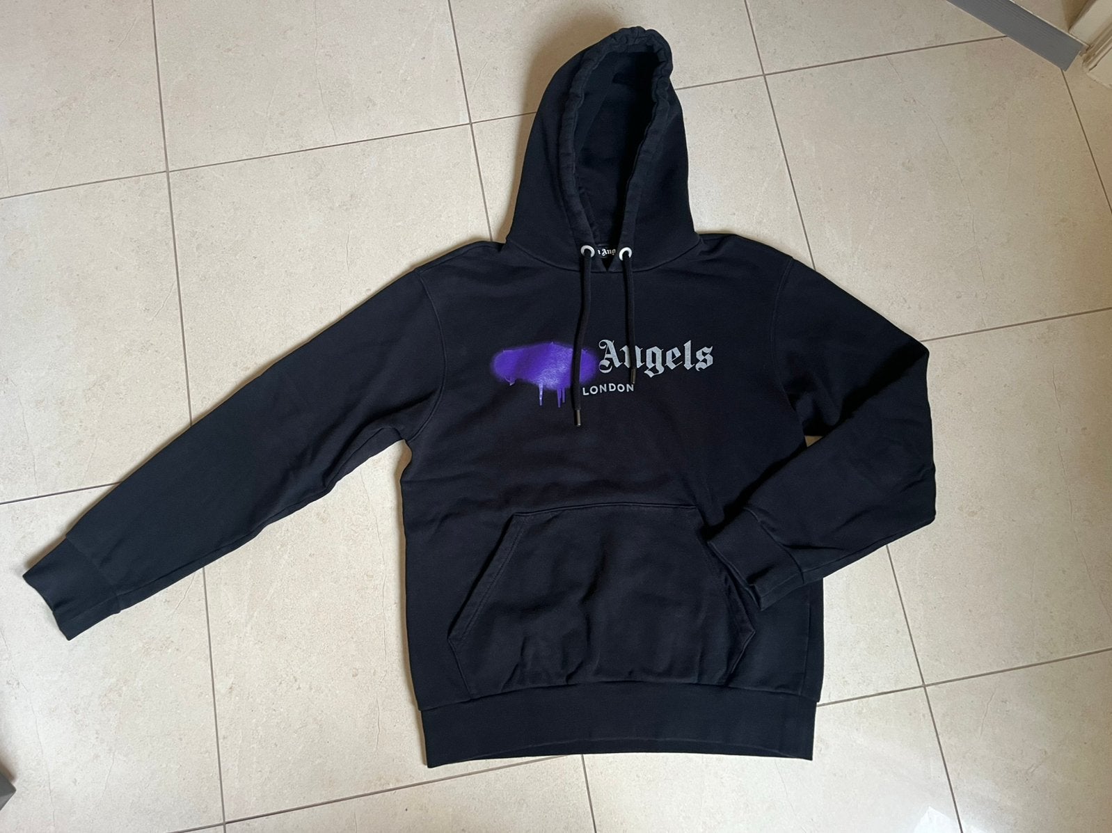 Palm Angels london purple spray hoodie /trui mt. S origineel, Ophalen of Verzenden, Zo goed als nieuw, Maat 46 (S) of kleiner