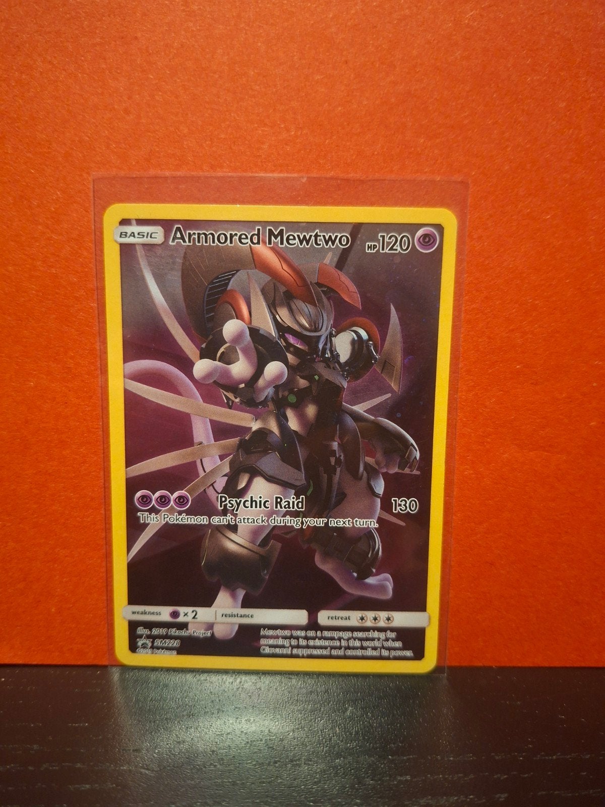 Armored Mewtwo Promo SM228 — Black Star Promo (EX/LP), Ophalen of Verzenden