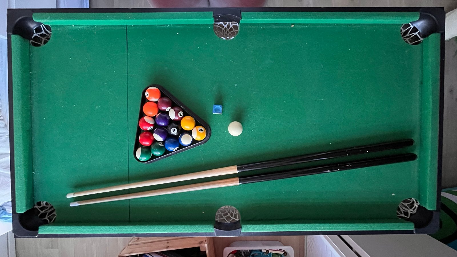 Pooltafel, voetbalbak en tafeltennis in 1, Een of twee spelers, Ophalen, Gebruikt