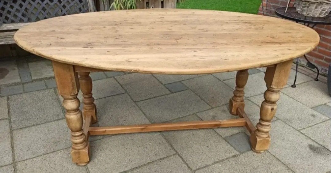 Mooi oud grenen hangoor eettafel, Huis en Inrichting, Tafels | Statafels, Ophalen, Gebruikt