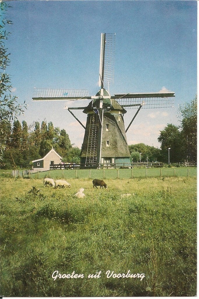 Ansichtkaart De Vliegermolen Voorburg - Groeten uit Voorburg, Ophalen of Verzenden, 1960 tot 1980, Gelopen, Zuid-Holland