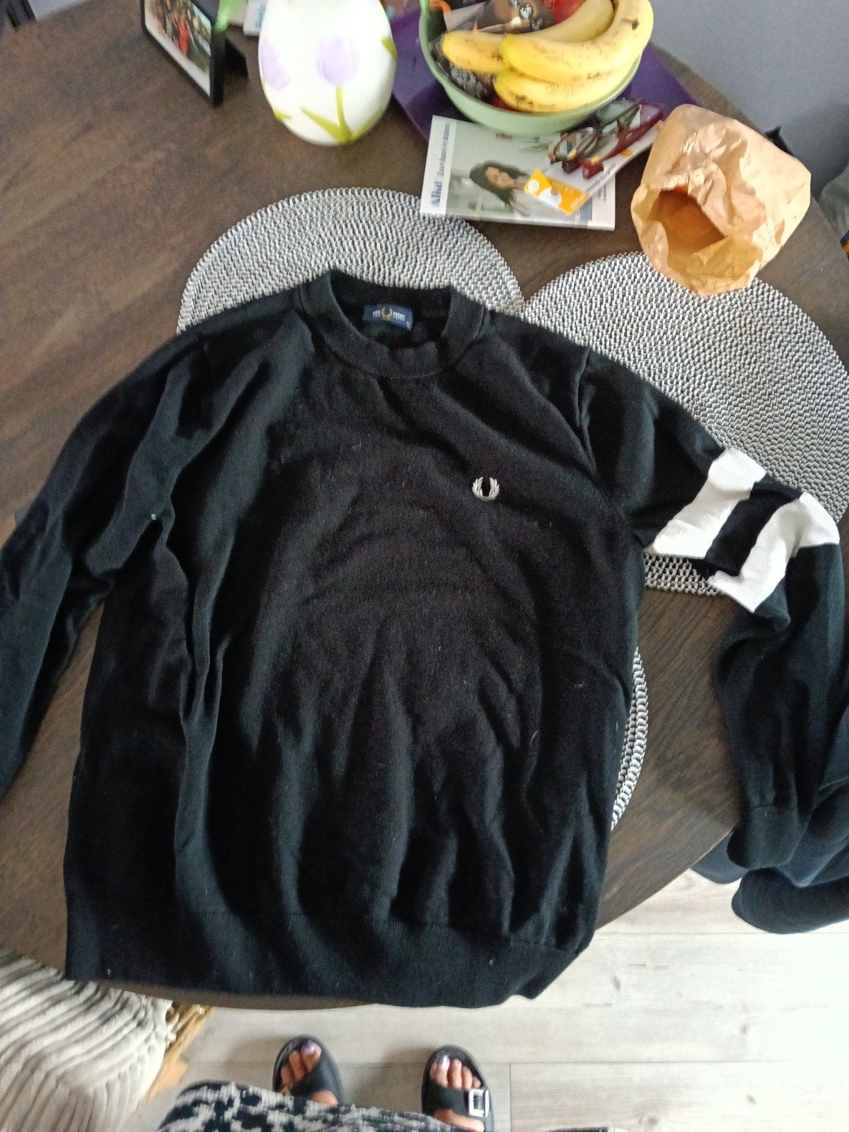 Fred Perry trui heren XL zwart met witte streep.t witte stre, Zwart, Maat 56/58 (XL), Ophalen of Verzenden, Fred Perry