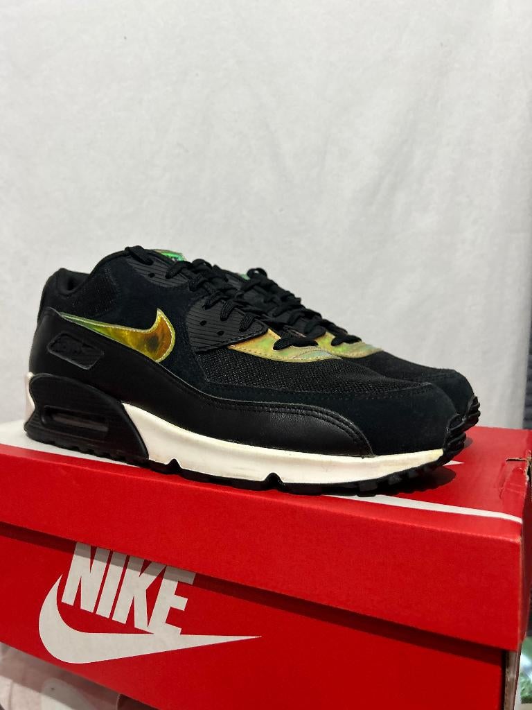 ALS NIEUW Maat 47,5 - Nike Air Max 90 Premium Black Hologram, Kleding | Heren, Verzenden, Zwart, Nike, Nieuw