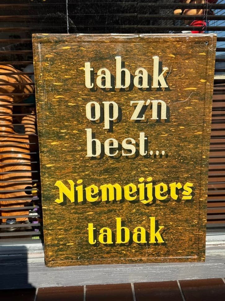 Vintage Niemeyers Tabak Reclamebord, Verzamelen, Reclamebord, Gebruikt, ., Ophalen of Verzenden
