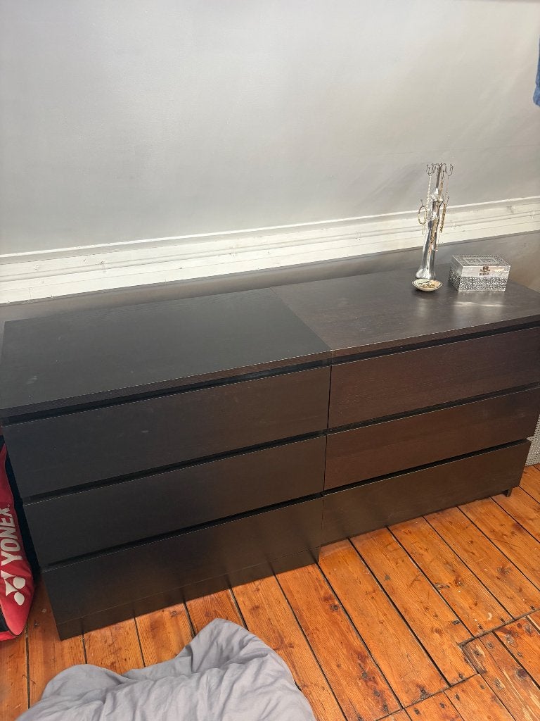 IKEA MALM LADEKASTEN BRUIN, Ophalen, Gebruikt, 50 tot 100 cm, 3 of 4 laden