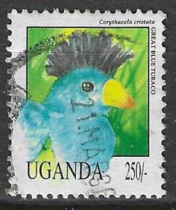 Uganda 1992 - Yvert 914 - De Grote Blauwe Toerako (ST), Verzenden, Overige landen, Gestempeld
