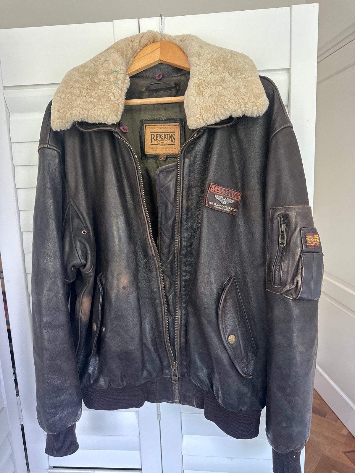 Redskins Leren Jas XXL bomberjack Bontkraag herfst/winter, Kleding | Heren, Jassen | Winter, Ophalen, Gedragen, Overige maten