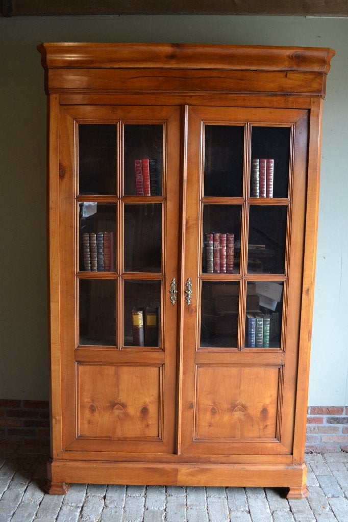 Prachtige antieke kersen Louis Philippe boekenkast, vitrine, Verzenden