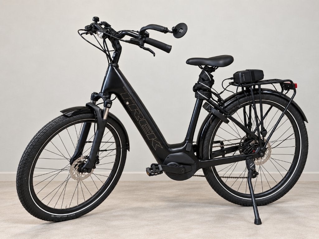 Trek Verve+ 3 Lowstep 545 Wh – slechts 240 km, Fietsen en Brommers, Versnellingen, 49 tot 53 cm, Zo goed als nieuw, Schijfrem