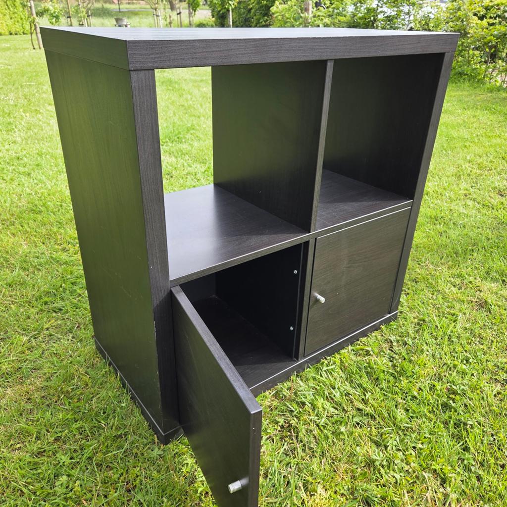 Ikea Kallax kast 4 vaks vakkenkast zwart donkerbruin, Ophalen, Gebruikt