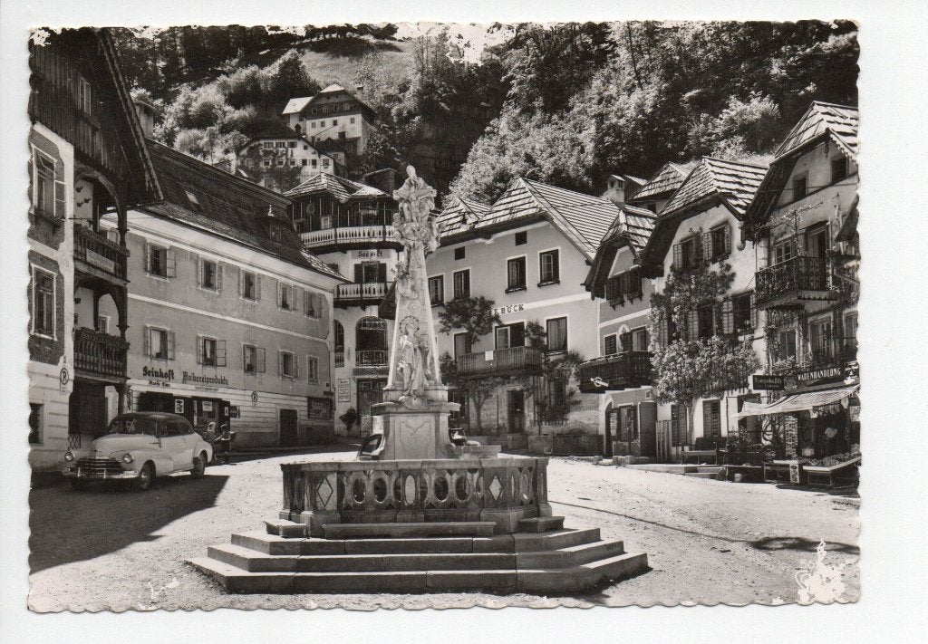 Oostenrijk. Ansichtkaart Marktplatz Hallstatt, (jaren '60), Ophalen of Verzenden, 1960 tot 1980, Ongelopen, Oostenrijk