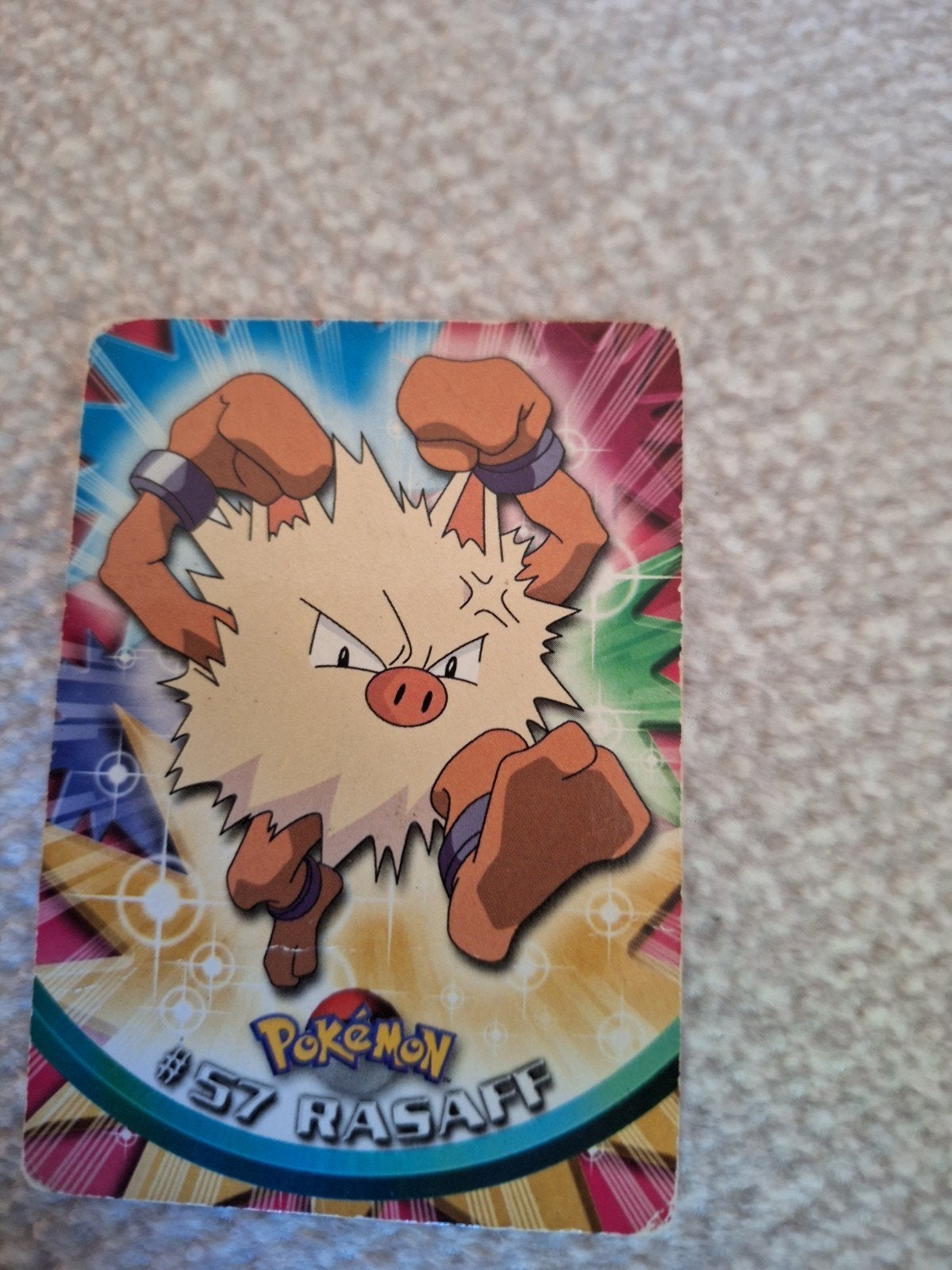 Vintage Pokémon Topps Rasaff #57 (Duits) - Beschadigd, Ophalen of Verzenden, Gebruikt
