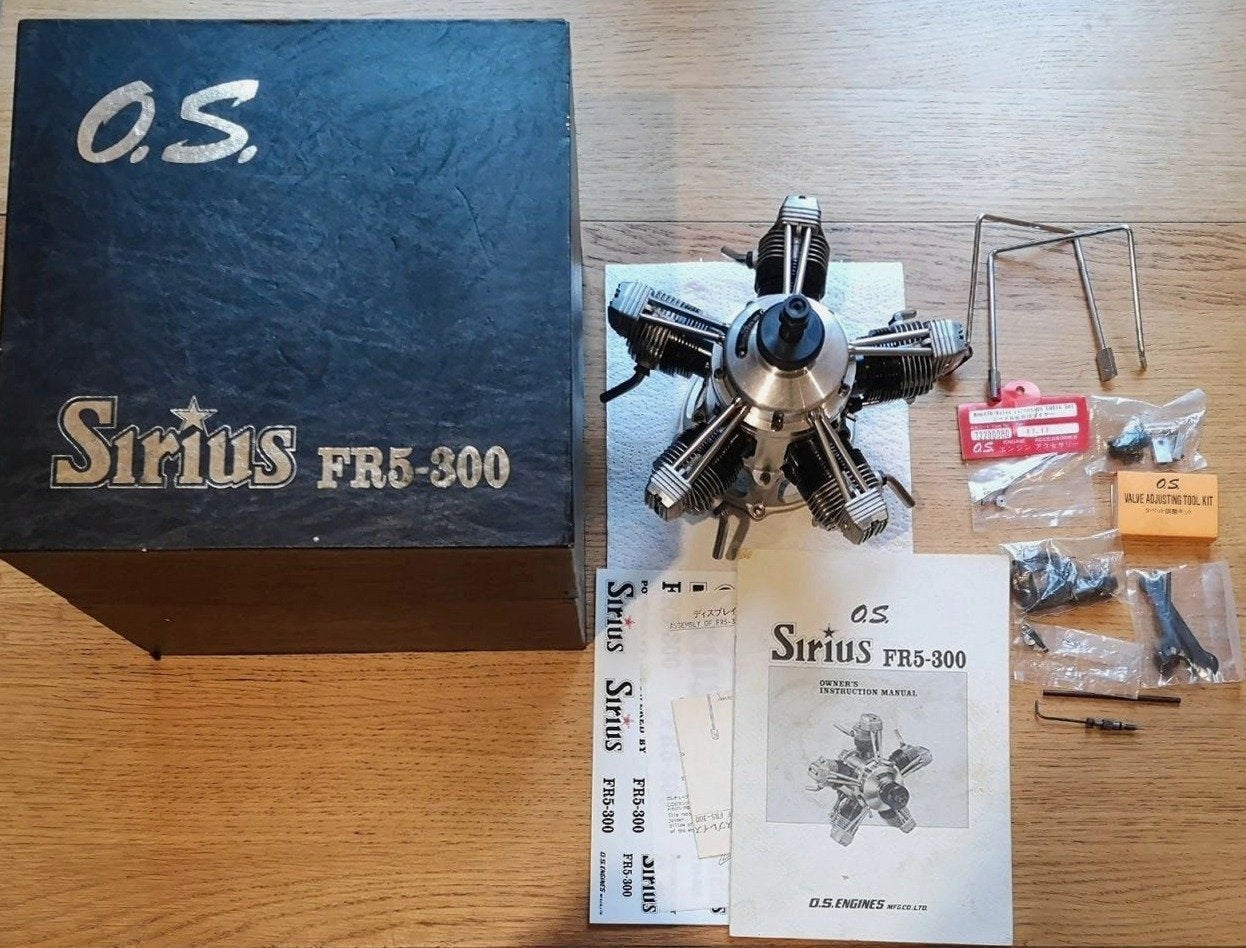 O.S. Sirius FR5-300 scheepsmotor - 5-cilinder RC modelmotor, Ophalen of Verzenden, Zo goed als nieuw