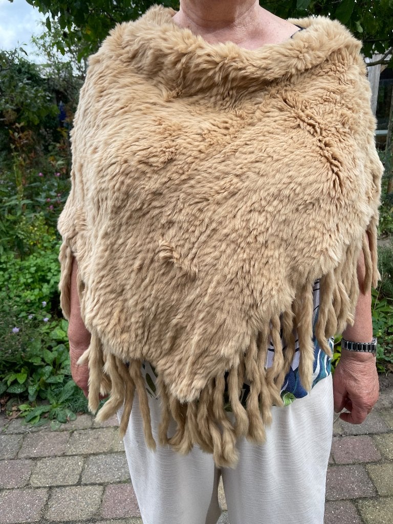 Bont poncho/ cape, Ophalen of Verzenden, Zo goed als nieuw, Maat 42/44 (L), Sjaal