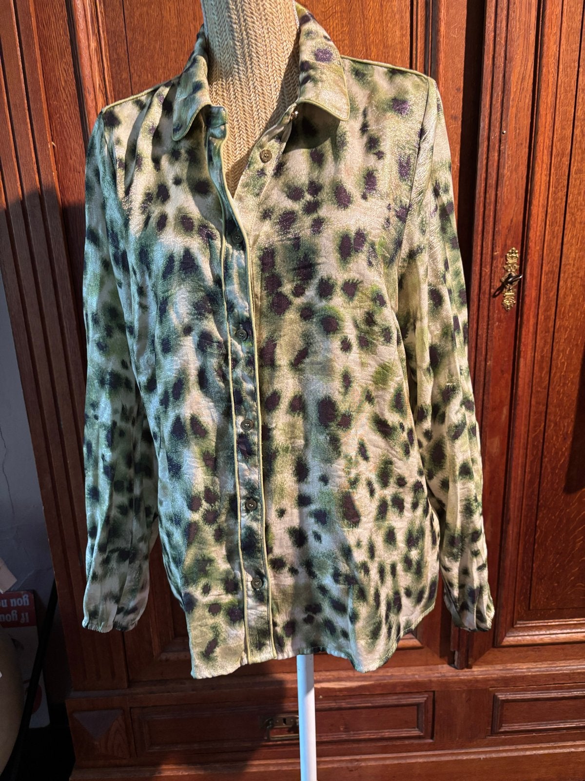 Tramontana Blouse met Luipaardprint - Maat 42, Ophalen of Verzenden, Zo goed als nieuw, Maat 42/44 (L), Groen