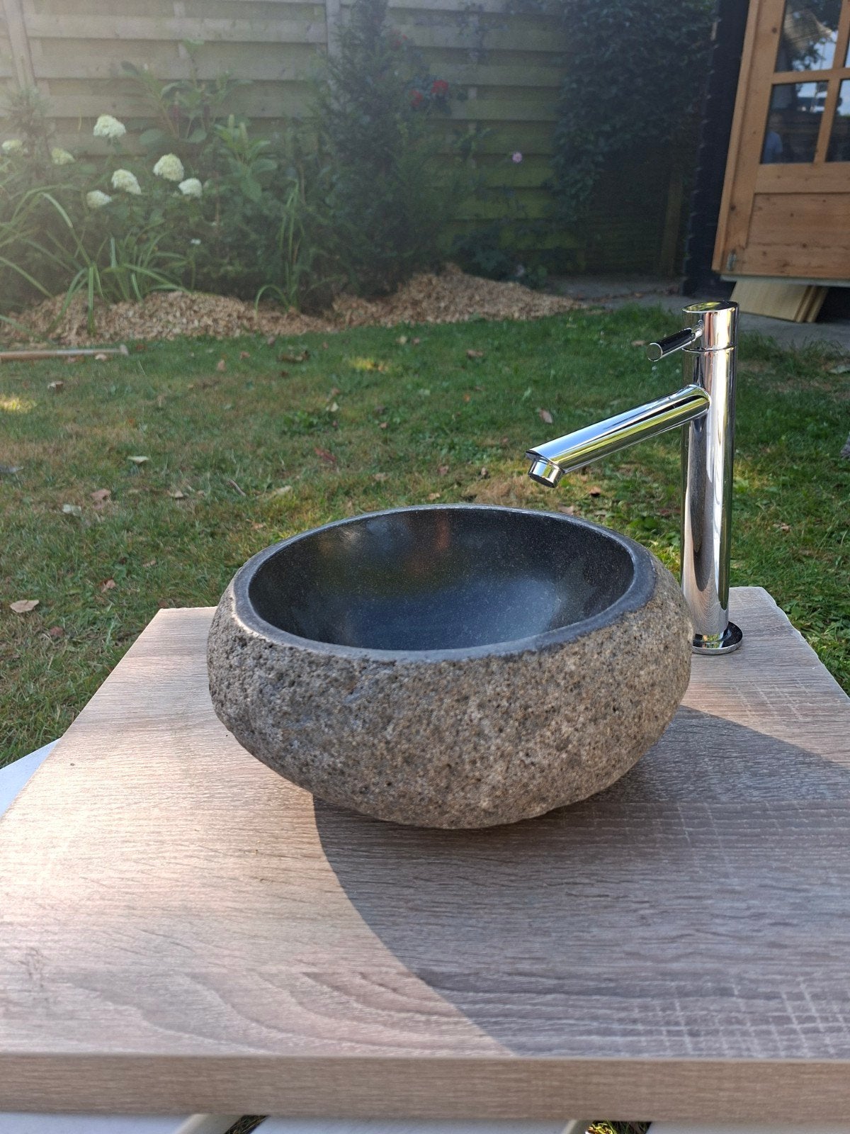 Nieuwe toilet fontein van natuursteen met chroom kraan, Ophalen, Nieuw, Steen, Wastafel