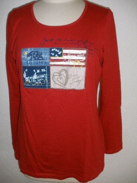 ESPRIT t- shirt rood met Amerikaanse vlag maat XL - nieuw -, Maat 46/48 (XL) of groter, Nieuw, Ophalen of Verzenden, Lange mouw
