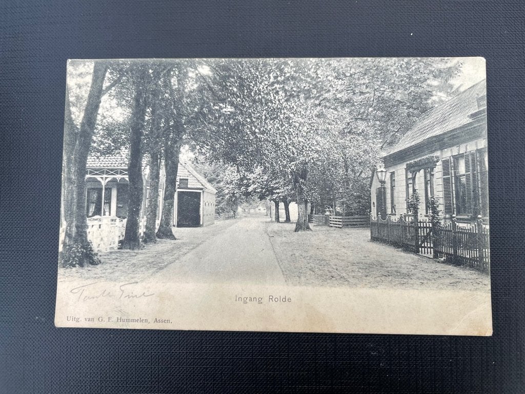 oude ansichtkaart van Rolde ; ingang Rolde., Verzenden, Voor 1920