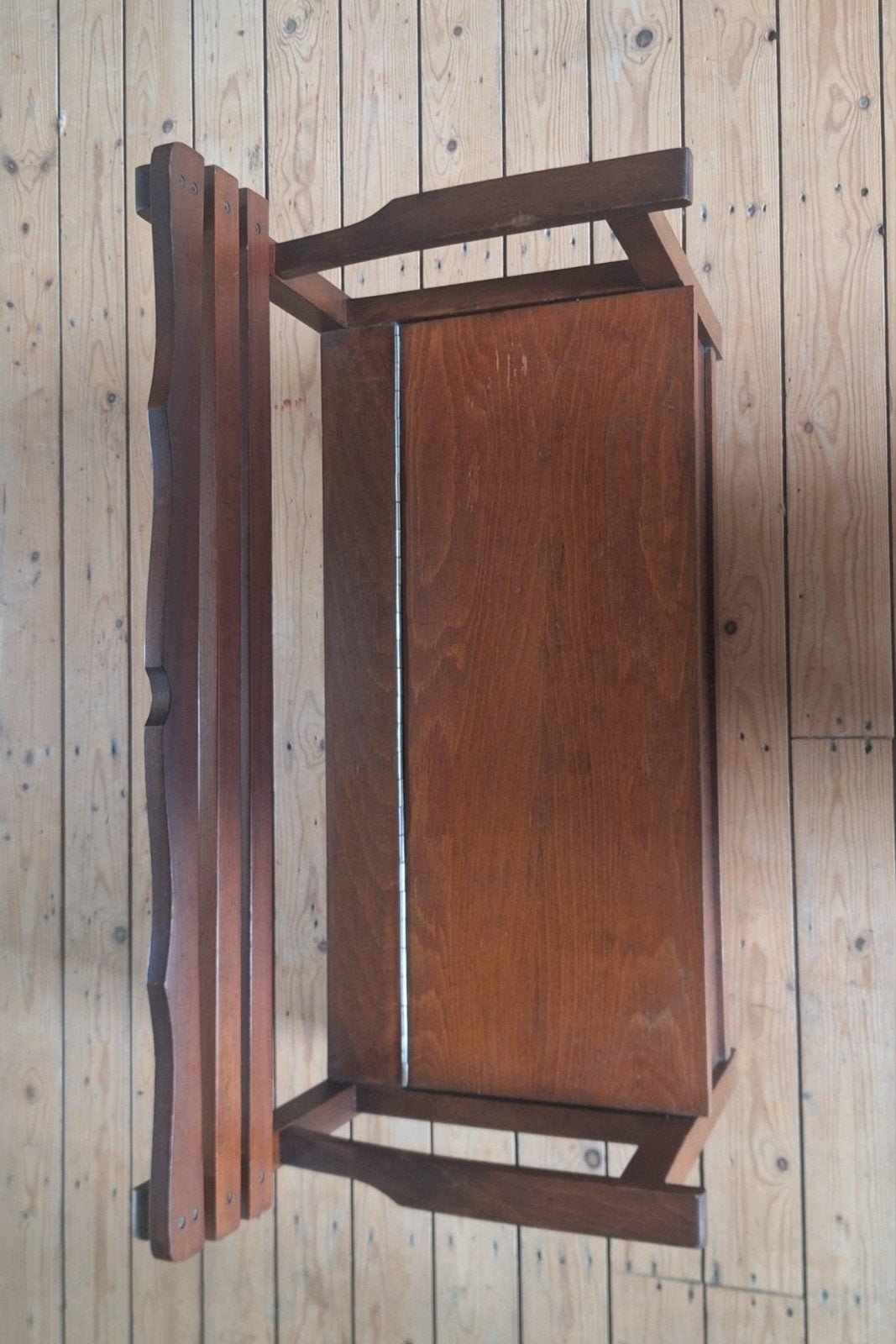 vintage houten kinder klepbankje, Ophalen, Gebruikt, Stoel(en)
