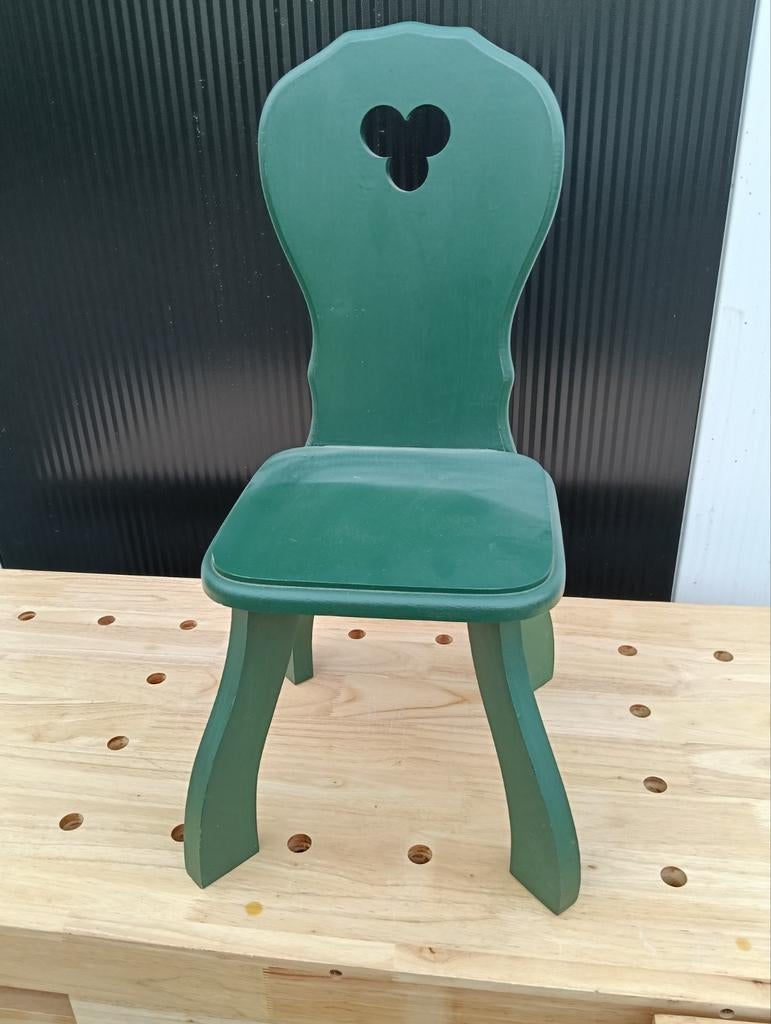 Vintage Hindeloopen kinderstoeltje - Groen, Kinderen en Baby's, Ophalen, Gebruikt, Stoel(en)