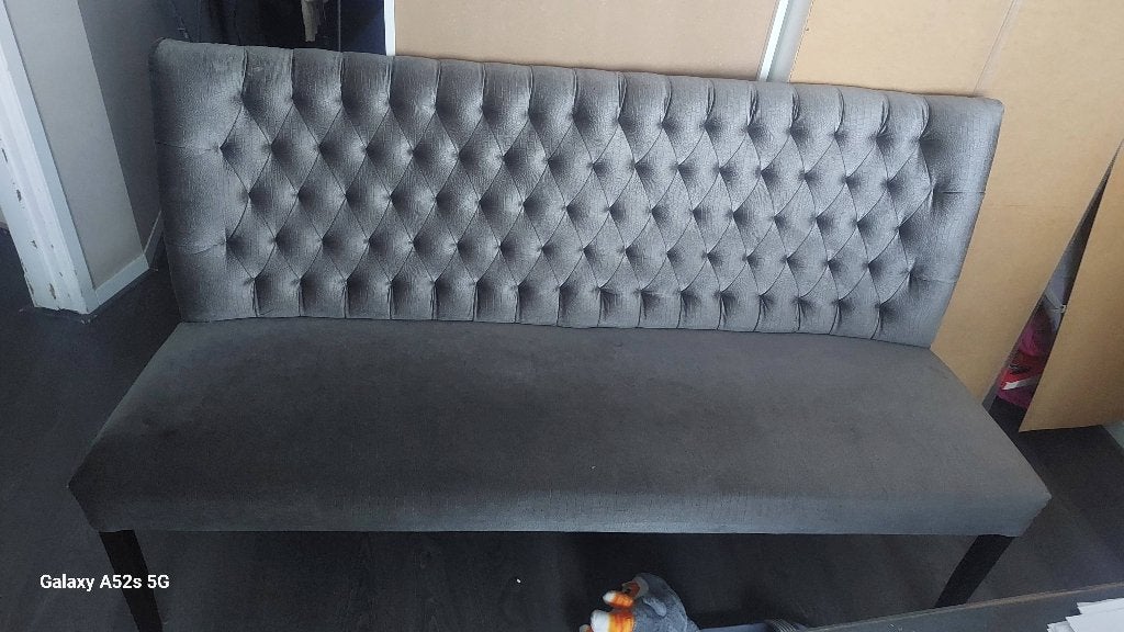 Eetbank en stoelen, Huis en Inrichting, Stoelen, Ophalen, Drie, Zo goed als nieuw, Stof