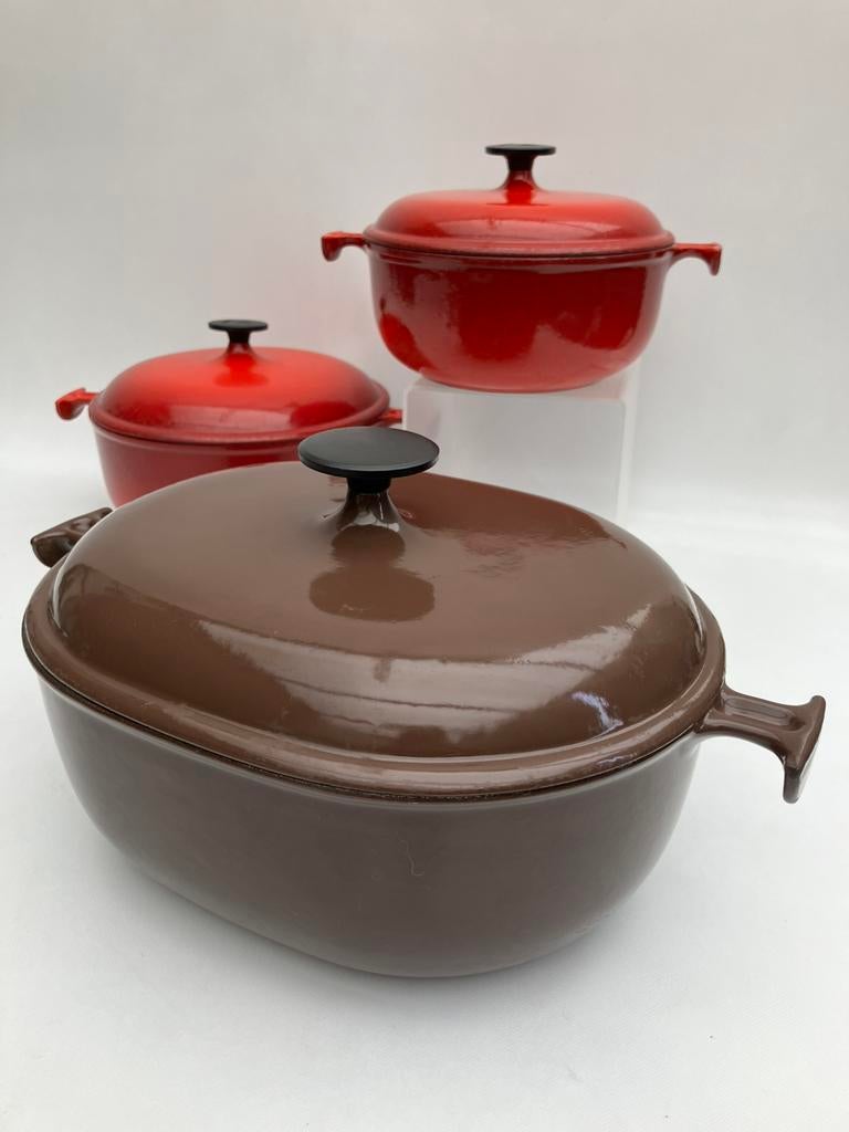 Le Creuset - La Mama 29 vintage kookpot (Enzo Mari), Huis en Inrichting, Keuken | Potten en Pannen, Ophalen of Verzenden, Gebruikt