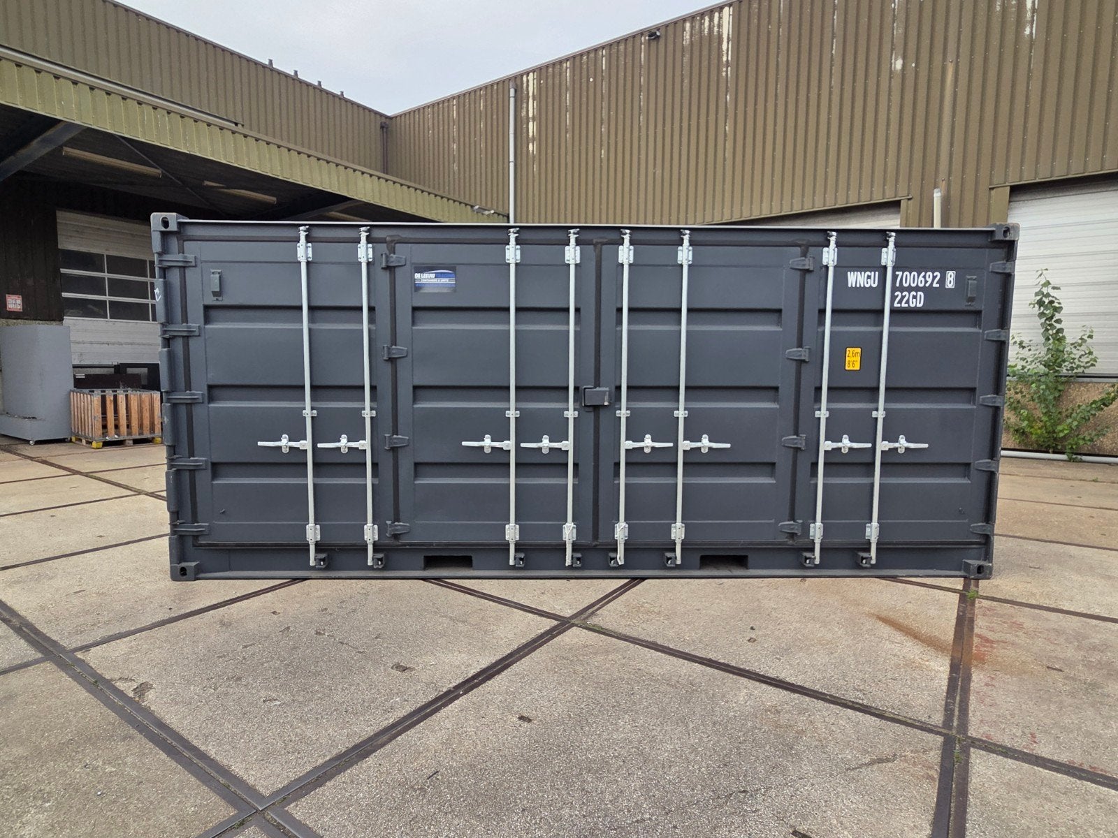 20ft open side container met zijdeuren - antraciet ral 7016, Ophalen of Verzenden
