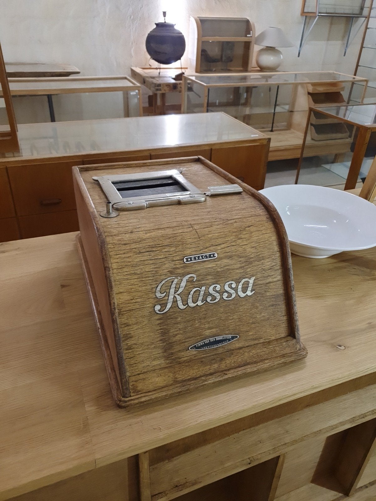 Antieke houten kassa - Exact, Ophalen