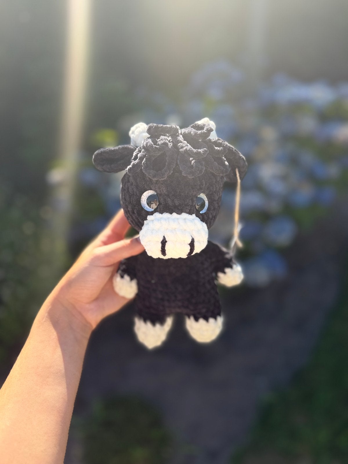 Hangemaakte highland cow Bonnie, Handgemaakt, Nieuw, Zwart, Ophalen of Verzenden