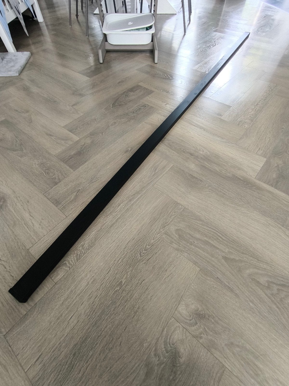 Zwarte metalen trapleuning (2700x50x25), Ophalen, Zwart, Zo goed als nieuw, Metaal