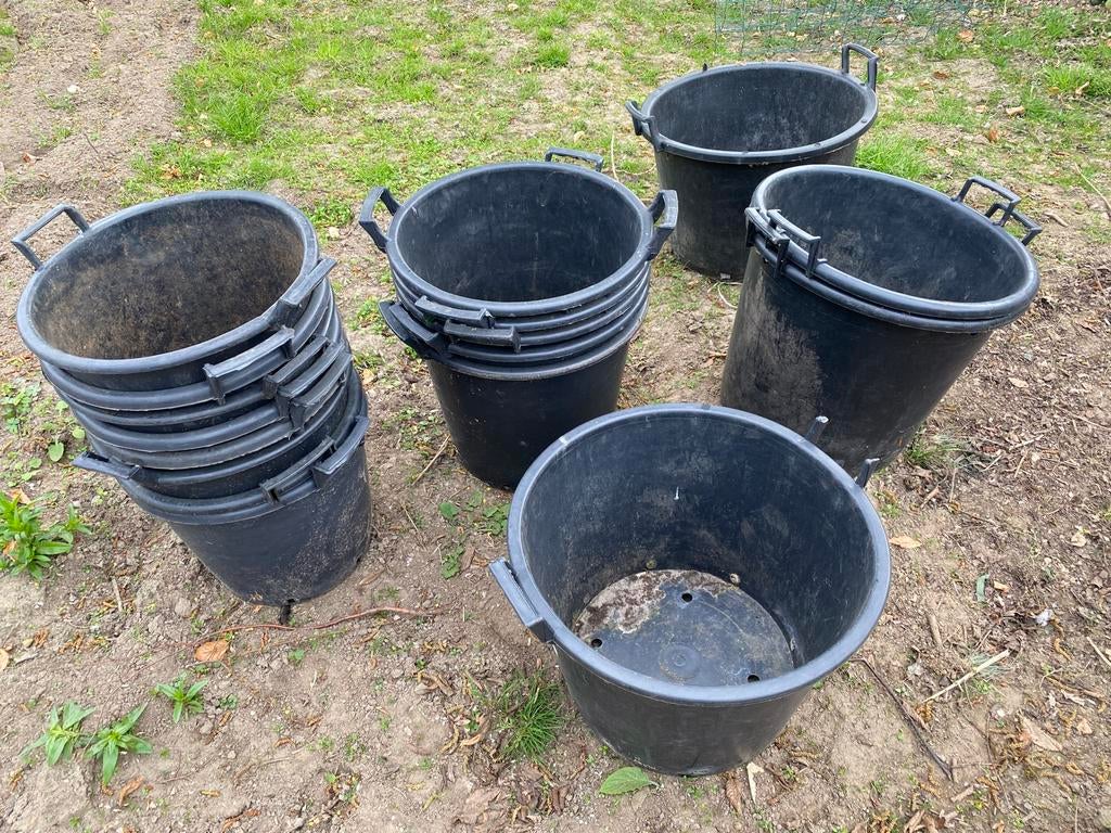 Verschillende maten zwarte plantenpotten, Ophalen, Kunststof, Gebruikt, Minder dan 60 cm