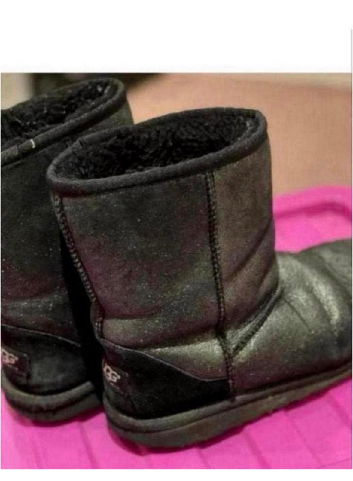 Ugg snowboots laarzen maat 38 zwart zilver glitter, Ophalen of Verzenden, Gedragen, Zwart, Snowboots