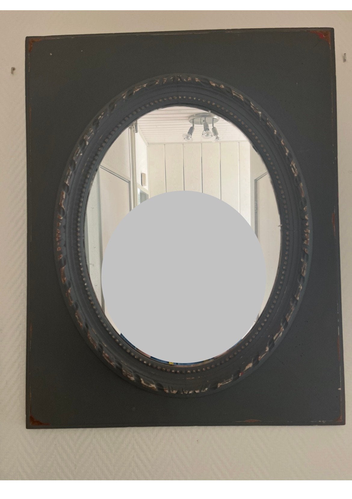 Brocante franse spiegel, Huis en Inrichting, Woonaccessoires | Spiegels, Ophalen, Zo goed als nieuw, Minder dan 100 cm, Rechthoekig