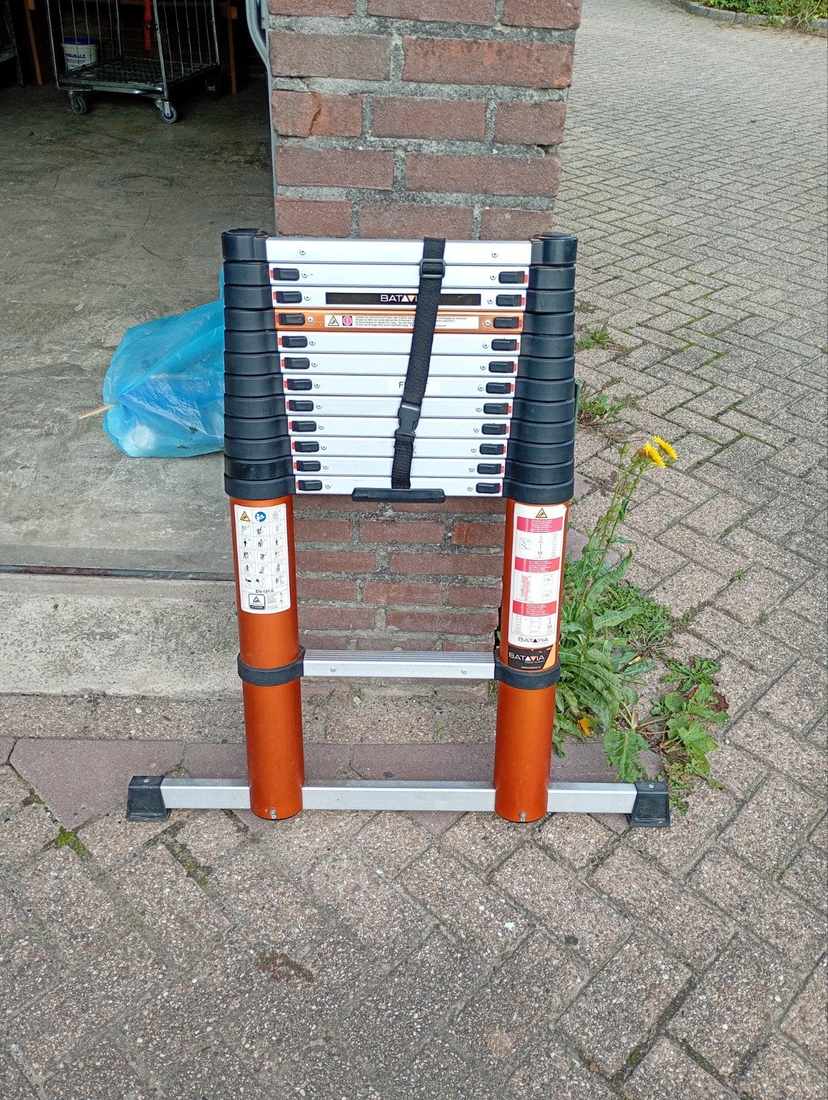 Batavia uitschuifladder 3.81m, Doe-het-zelf en Verbouw, Ophalen, Zo goed als nieuw, Ladder, Opvouwbaar of Inschuifbaar