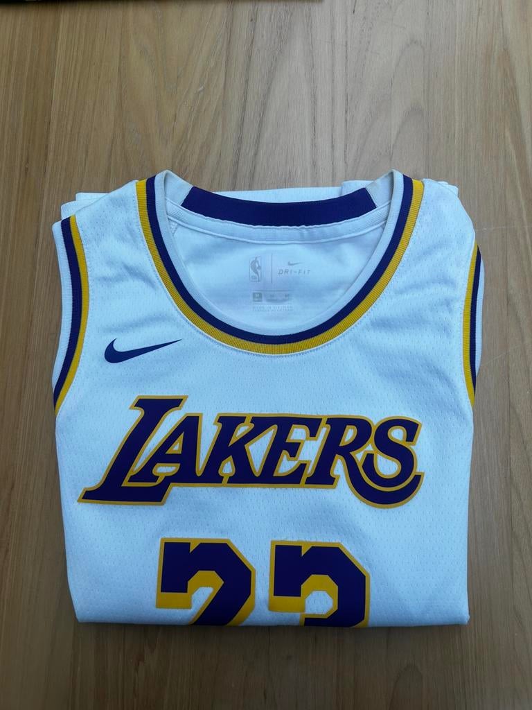 Nike basketbaljersey LA Lakers Lebron James wit., Ophalen of Verzenden, Zo goed als nieuw, Kleding
