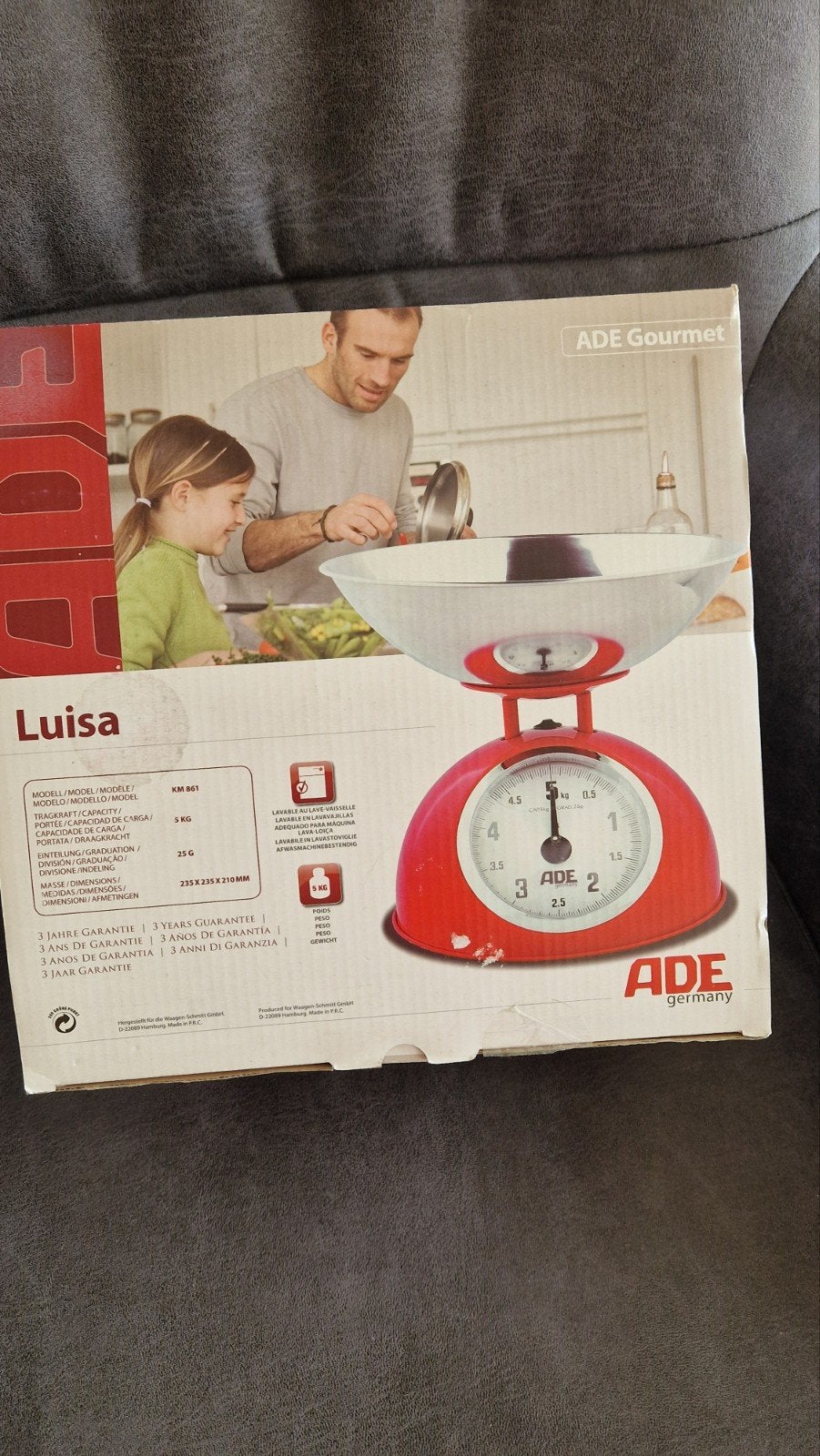 NIEUW.ADE Gourmet Luisa Keukenweegschaal KM 861 - Rood, Minder dan 10 kg, Keukenweegschaal, Nieuw, Ophalen of Verzenden
