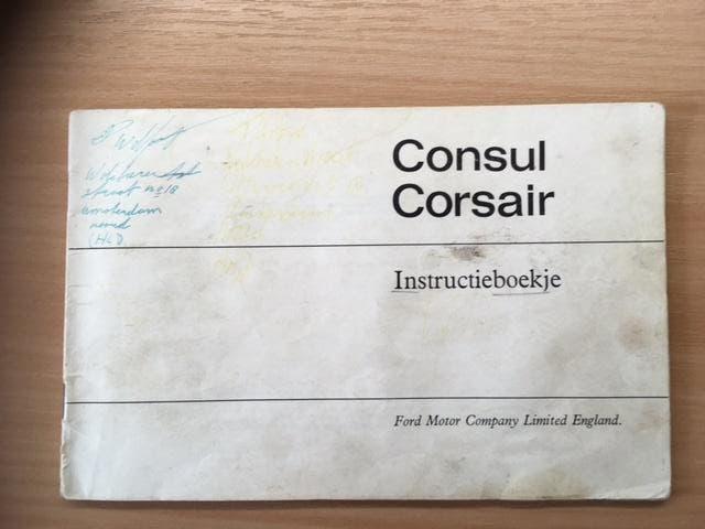 Handleiding/Instructieboekje  Ford Consul-Corsair   1963  NL, Verzenden