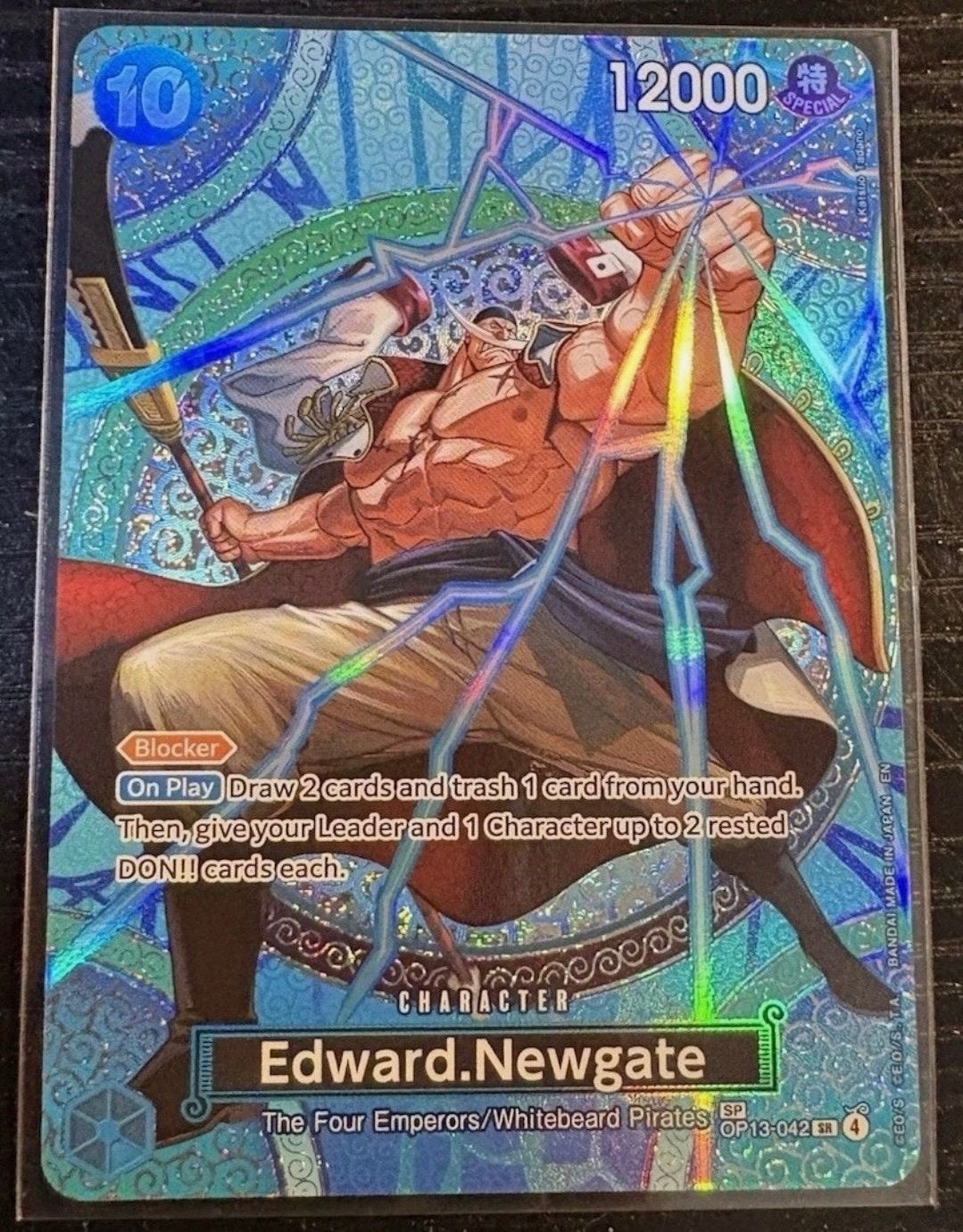 One Piece Card Game Edward Newgate SP OP01-042 SR, Ophalen of Verzenden, Zo goed als nieuw, Losse kaart, Foil
