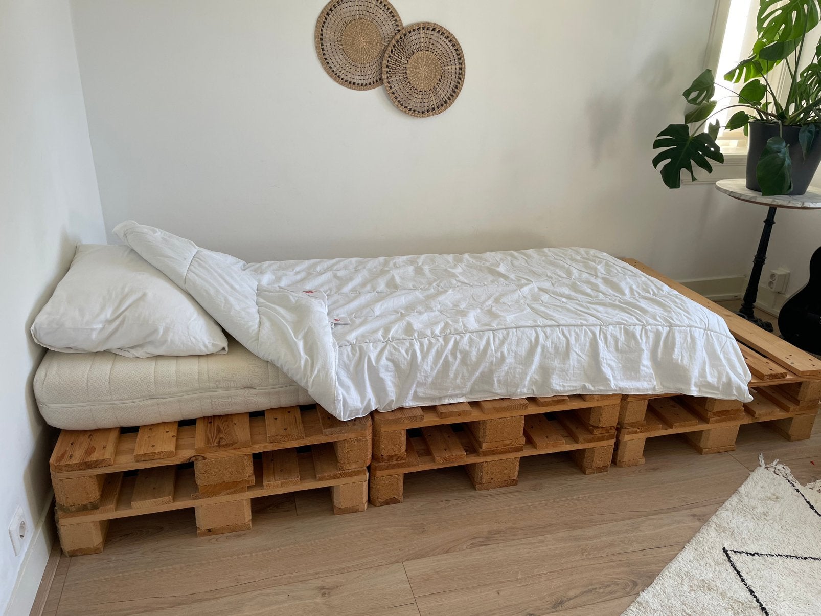 Superleuk palletbed, Ophalen, Gebruikt, Eenpersoons, Bruin